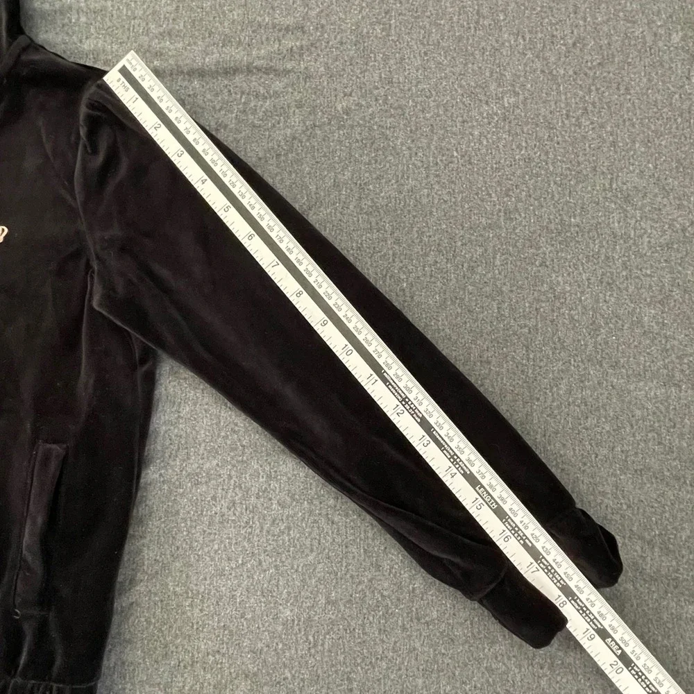 Juicy by Juicy Couture Girls‎ Black Velour Tracksuit Hoodie & Pants Set 7/8 S